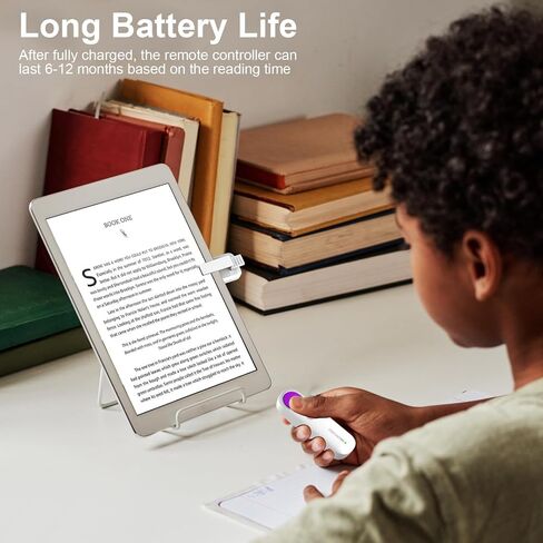 جهاز التحكم عن بعد بتردد الراديو لجهاز Kindle iPad iPhone Android الهاتف/الكمبيوتر اللوحي قراءة الكتب الإلكترونية والروايات المصورة، كاميرا الصور تسجيل المشغلات عن بعد (أبيض + أرجواني) in Saudi Arabia