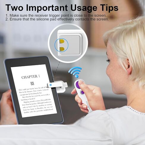 جهاز التحكم عن بعد بتردد الراديو لجهاز Kindle iPad iPhone Android الهاتف/الكمبيوتر اللوحي قراءة الكتب الإلكترونية والروايات المصورة، كاميرا الصور تسجيل المشغلات عن بعد (أبيض + أرجواني) in Saudi Arabia