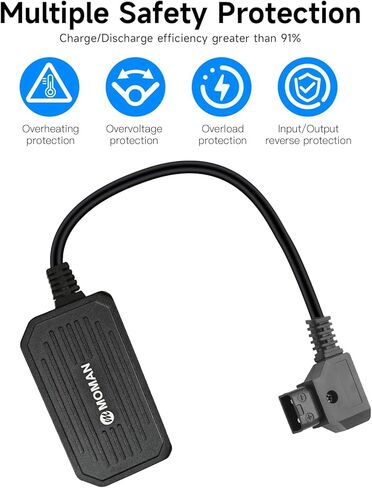 Moman PD100 D-Tap إلى USB-C 100W محول شحن سريع ومصدر طاقة، شحن وتفريغ ثنائي الاتجاه لبطارية V-Mount، كاميرا الهاتف الذكي والكمبيوتر المحمول والكمبيوتر اللوحي in Kuwait