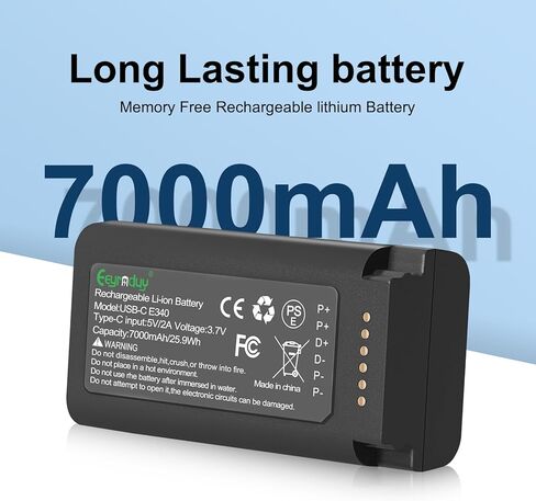 E340 لجرس باب يتضمن شاشة عرض فيديو eufy E340 7000mAh بطارية قابلة للشحن ذات سعة عالية مدمجة مع منفذ شحن USB-C in Kuwait