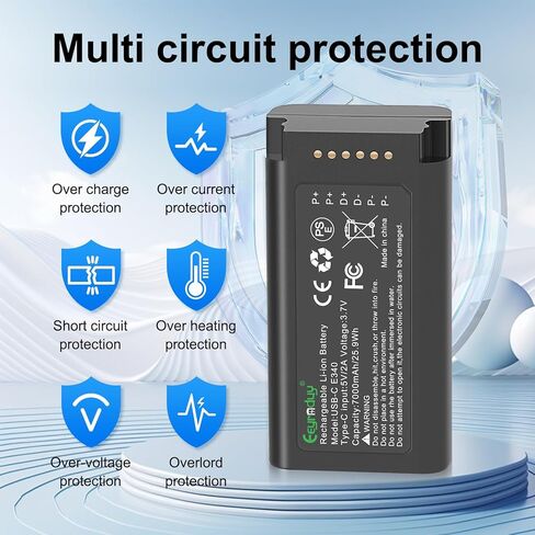 E340 لجرس باب يتضمن شاشة عرض فيديو eufy E340 7000mAh بطارية قابلة للشحن ذات سعة عالية مدمجة مع منفذ شحن USB-C in Kuwait