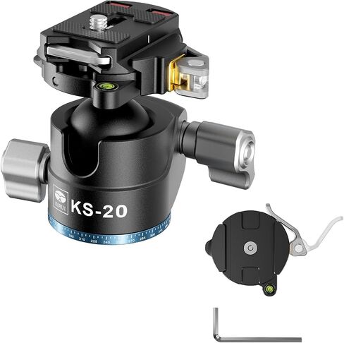 SIRUI 36mm Low Profile Ball Head KS-30, 360° Double Panoramic Aluminium Alloy Tripod Head for Camera, Camcorder, Professional Heavy Duty Ball Head for Tripod, Monopod, Camera Slider, Max Load 20KG in Saudi Arabia