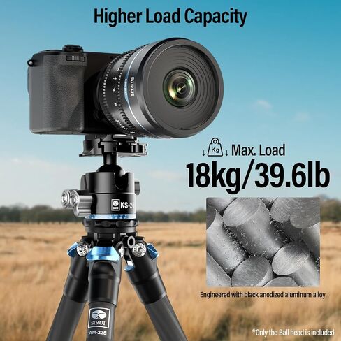 SIRUI 36mm Low Profile Ball Head KS-30, 360° Double Panoramic Aluminium Alloy Tripod Head for Camera, Camcorder, Professional Heavy Duty Ball Head for Tripod, Monopod, Camera Slider, Max Load 20KG in Saudi Arabia