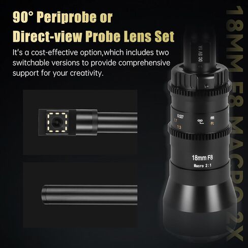 AstrHori 18mm F8 90° Periprobe & Direct-View مجموعة عدسات مسبار زاوية واسعة 2X ماكرو لكاميرات APS-C Fuji X Mount بدون مرآة X-A1، X-A2، X-A5، X-A7، X-M1، X-H1، X-T1، X-T100، X-PR01، X-E1، XS10، XH2S.etc in Kuwait