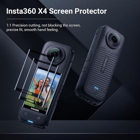 واقي شاشة CYNOVA Upgrade Insta 360 X4 من الزجاج المقسى لملحقات Insta360 X4، فائق الدقة، صلابة 9H، مقاوم للخدش، مضاد لبصمات الأصابع in Kuwait