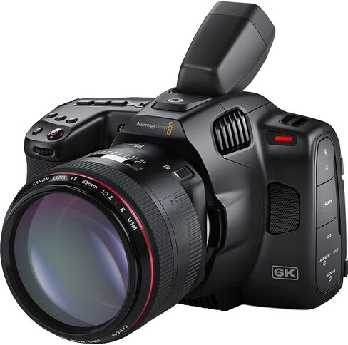 Blackmagic Design Pocket Cinema Camera 6K Pro (EF Mount) (CINECAMPOCHDEF06P) + 128GB Tough Card + Corel Photo Software + NPF550 Battery + Case + LED Light + Cleaning Set + HDMI Cable + More in Kuwait