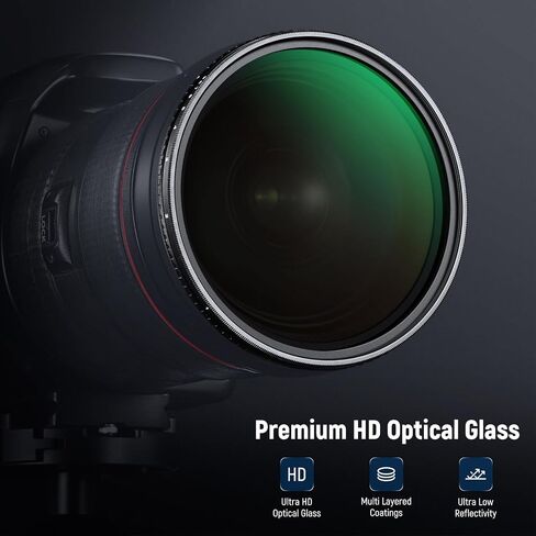 NEEWER 58mm True Colors Variable ND2-ND400 Filter, Hard Stops Adjustable Neutral Density VND Filter with Multi Coated HD Optical Glass/Aluminum Frame/Water Repellent/Scratch Resistant in Saudi Arabia