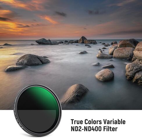 NEEWER 58mm True Colors Variable ND2-ND400 Filter, Hard Stops Adjustable Neutral Density VND Filter with Multi Coated HD Optical Glass/Aluminum Frame/Water Repellent/Scratch Resistant in Saudi Arabia