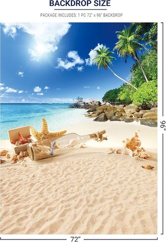Allenjoy Summer Tropical Seaside Beach Backdrop Hawaii Island Palm Trees Photography Background for Pictures Sea Luau Themed Party 5x7ft Kids Portrait Photoshoot Decorations Photo Booth Studio Props in Saudi Arabia