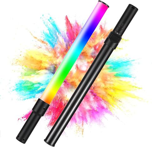 Andoer D2 أنبوب ضوء RGB محمول LED عصا إضاءة فيديو 2500K/5500K/8500K قابلة للتعتيم 7 تأثيرات ضوئية ملونة بطارية مدمجة لتصوير الفيديو المباشر لصورة المنتج in Saudi Arabia