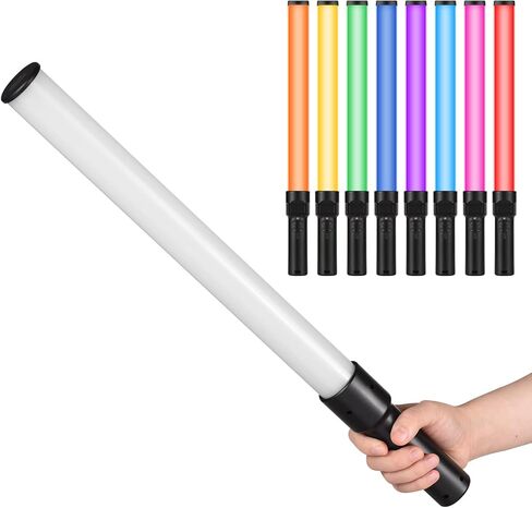 Andoer D2 أنبوب ضوء RGB محمول LED عصا إضاءة فيديو 2500K/5500K/8500K قابلة للتعتيم 7 تأثيرات ضوئية ملونة بطارية مدمجة لتصوير الفيديو المباشر لصورة المنتج in Saudi Arabia
