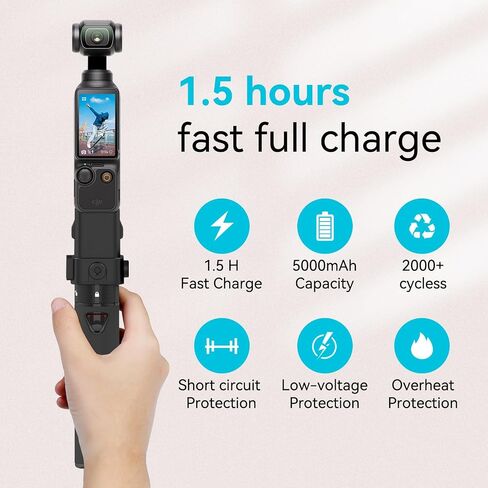 Smatree Portable Osmo Pocket 3 Power Stick (Power Bank) Compatible for DJI Osmo Pocket 3, Handheld Smartphone Holder Mount Pocket Bracket Set with Tripod for Osmo Pocket 3 in Saudi Arabia
