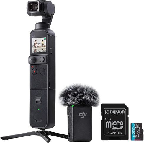 مجموعة DJI Pocket 2 Gimbal Creator مع حزمة بطاقة MicroSD سعة 128 جيجابايت V30 A2 (عنصران) in Saudi Arabia
