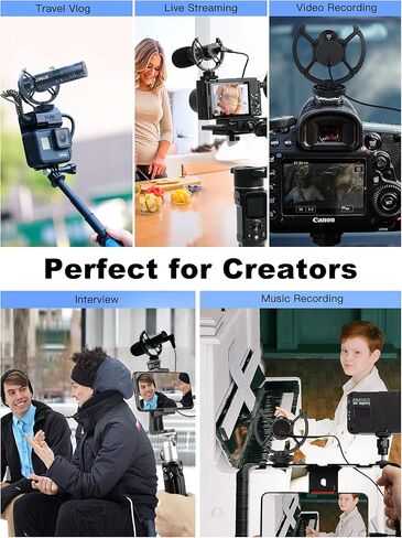 SYNCO External Video Microphone, Mic-M1S Camera Shotgun Microphone with Shock Mount Windshield for DSLR Camera Smartphone, Cardioid Directional Microphone in Saudi Arabia