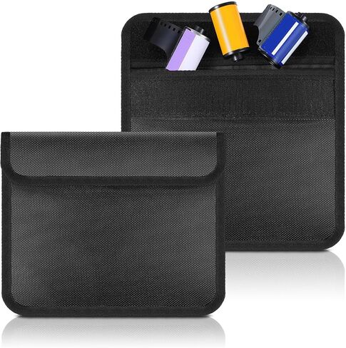2 Pieces Filmguard Bag Medium Storage Carrying Case Bag Xray Proof Bags Film X-Ray Protector Bag Radiation-resistant Bag for Photographers Tourists Travelers, Black in Saudi Arabia