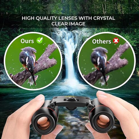 30X60 Mini Pocket Binoculars Compact, Small Lightweight Foldable for Adults Kids Bird Watching, Travel, Opera Concert, Hiking, Cruise, Football Game. Green Film, Black in Saudi Arabia