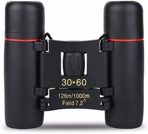 30X60 Mini Pocket Binoculars Compact, Small Lightweight Foldable for Adults Kids Bird Watching, Travel, Opera Concert, Hiking, Cruise, Football Game. Green Film, Black in Saudi Arabia