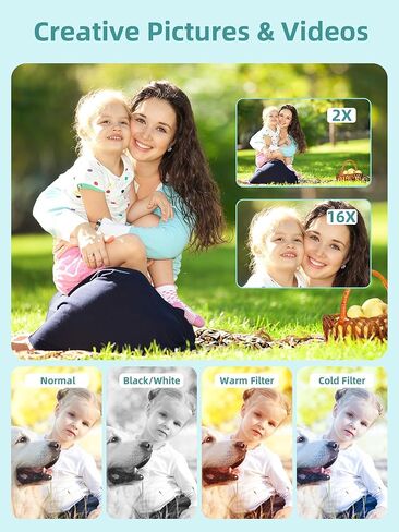 Digital Camera FHD 1080P Kids Camera with 32GB Card, 16X Zoom Anti Shake Compact Point and Shoot Digital Camera Small Camera for Kids Girls Boys Students, Mint Green in Kuwait