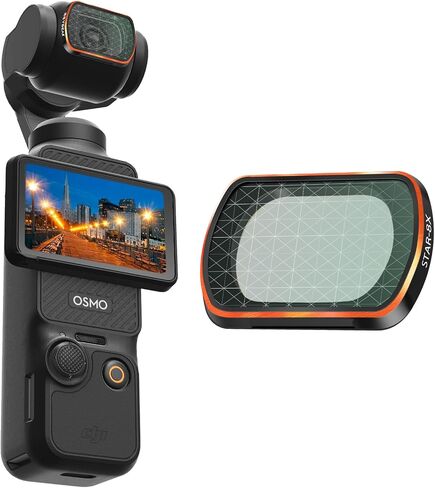REYGEAK لمرشح OSMO Pocket 3 Star، مرشح عدسة Starburst 8X متعدد الطبقات لـ DJI Pocket 3 ملحقات حماية عدسات الكاميرا (إصدار الألومنيوم المغناطيسي) in Saudi Arabia