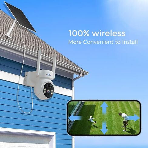 Hiseeu Solar Camera, 4MP 100% Wireless WiFi Camera Outdoor, Humanoid Detection, PTZ 360° View, Color Night Vision, IP66 Waterproof, 2-Way Audio, 2.4G WiFi, Compatible with NVR, No Monthly Fee, 2PCS in Saudi Arabia