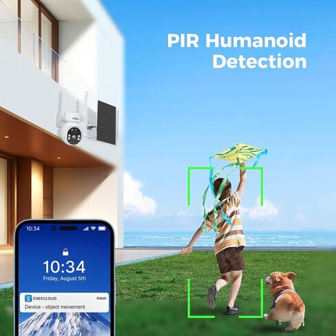 Hiseeu Solar Camera, 4MP 100% Wireless WiFi Camera Outdoor, Humanoid Detection, PTZ 360° View, Color Night Vision, IP66 Waterproof, 2-Way Audio, 2.4G WiFi, Compatible with NVR, No Monthly Fee, 2PCS in Saudi Arabia