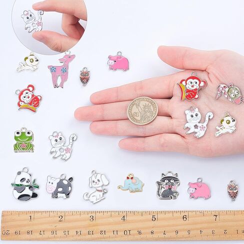 SUNNYCLUE 36Pcs Assorted Enamel Charms Gold Plated Animal Cat Panda Cow Dog Charms Pendants for Jewelry Making Necklace Earrings Bracelet Craft Findings in Saudi Arabia