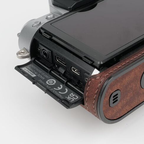 handmade Genuine Leather Camera Half Case for Fujifilm X-T50 - Top Layer Cowhide Body + Metal Base Plate - Hand Shank Free Design (Yellowish Brown) in Kuwait