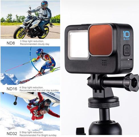 6 عبوات من الأشعة فوق البنفسجية CPL ND8 ND16 ND32 ND64 لـ Gopro Hero 12 /Hero 11/Hero 10/Hero 9 ملحقات كاميرا الحركة محايدة الكثافة مجموعة مرشح المستقطب، مجموعة مرشح CPL/ND حامي لـ GoPro Hero in Kuwait