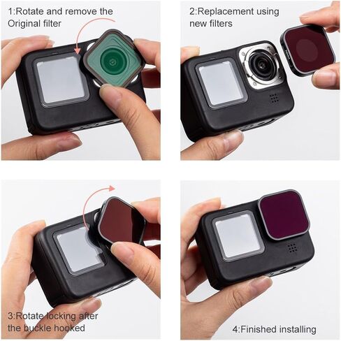6 عبوات من الأشعة فوق البنفسجية CPL ND8 ND16 ND32 ND64 لـ Gopro Hero 12 /Hero 11/Hero 10/Hero 9 ملحقات كاميرا الحركة محايدة الكثافة مجموعة مرشح المستقطب، مجموعة مرشح CPL/ND حامي لـ GoPro Hero in Kuwait
