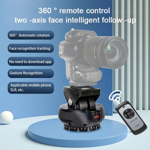 Andoer YT1200 Face Motorized Pan Tilt Head 2-axis Panoramic Head AI Smart Face Tracking 360 degrees Rotation Panoramic Tripod Head Wireless Remote Control 9 Levels Adjustable Speed 1kg Load Capacity in Saudi Arabia