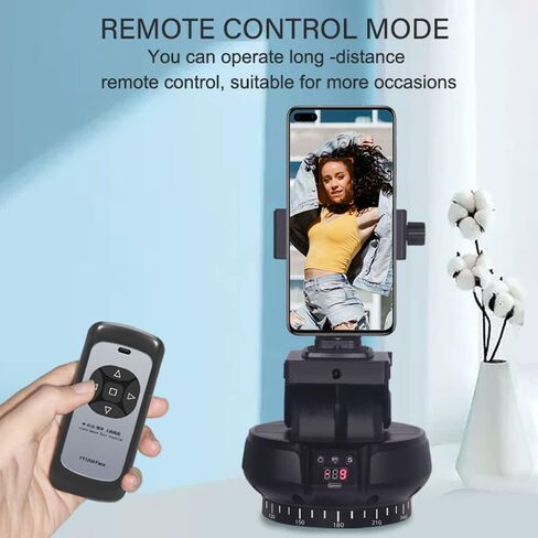 Andoer YT1200 Face Motorized Pan Tilt Head 2-axis Panoramic Head AI Smart Face Tracking 360 degrees Rotation Panoramic Tripod Head Wireless Remote Control 9 Levels Adjustable Speed 1kg Load Capacity in Saudi Arabia