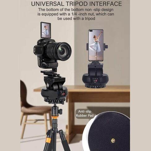 Andoer YT1200 Face Motorized Pan Tilt Head 2-axis Panoramic Head AI Smart Face Tracking 360 degrees Rotation Panoramic Tripod Head Wireless Remote Control 9 Levels Adjustable Speed 1kg Load Capacity in Saudi Arabia