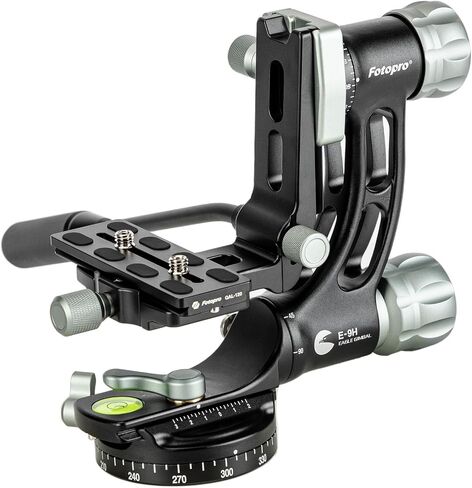 رأس Fotopro E-9H Gimbal، رأس حامل ثلاثي من الألومنيوم للتصوير الفلكي للحياة البرية، رأس سائل عالي التحمل أقصى تحميل 30 كجم/66 رطلاً in Saudi Arabia