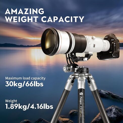 رأس Fotopro E-9H Gimbal، رأس حامل ثلاثي من الألومنيوم للتصوير الفلكي للحياة البرية، رأس سائل عالي التحمل أقصى تحميل 30 كجم/66 رطلاً in Saudi Arabia