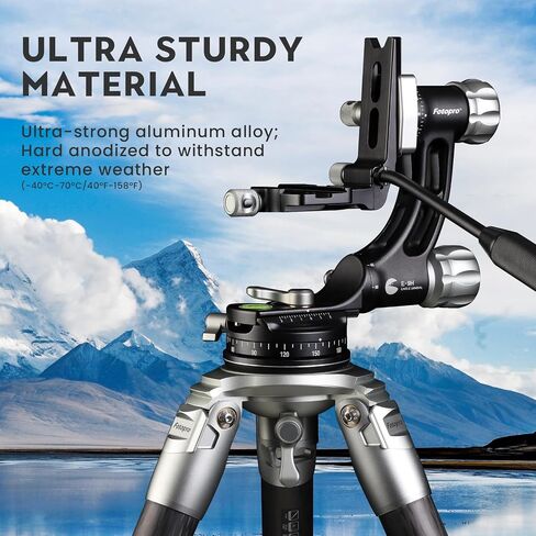 رأس Fotopro E-9H Gimbal، رأس حامل ثلاثي من الألومنيوم للتصوير الفلكي للحياة البرية، رأس سائل عالي التحمل أقصى تحميل 30 كجم/66 رطلاً in Saudi Arabia