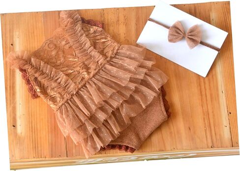 Zeroest Newborn Baby Girl Photography Props Stretch Romper with Lace Trim & Headband,Newborn Outfit for Photoshot in Saudi Arabia