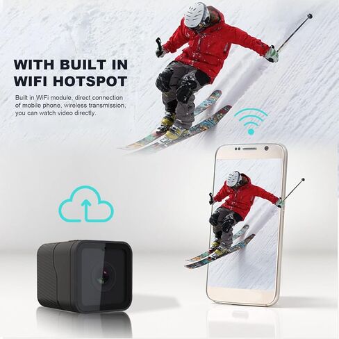 Sport Action Camera, CS03 Hotspot WiFi Cameras 1080P 16/9 Outdoor Video Camera for Vlog, Mini Portable Camera Sports Camera with Built in Microphone for Vlogging Traveling in Saudi Arabia