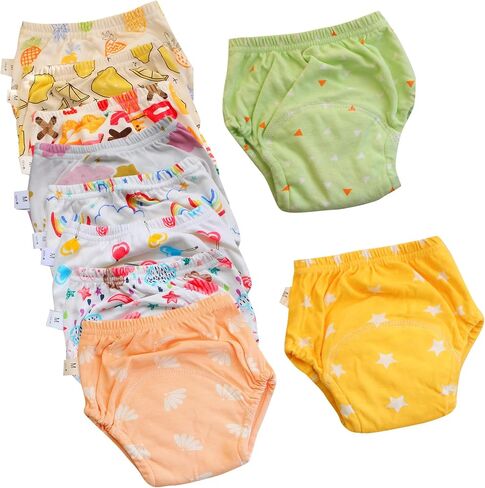 Unisex Potty Underwear Cotton Toddler Boys and Girls Pee Training Underpants Waterproof Reusable Pants 6-Pack in Kuwait