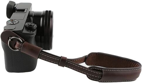 Camera Hand Wrist Strap Leather Hand Strap compatible for Fujifilm X-T5 X-T30 X-T20 X-T4 X-T3 X100V X100F Sony A6000 A6100 A6300 A6400 A6500 A6600 A6700 & More Mirrorless cameras - Coffee in Saudi Arabia