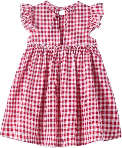 Csbks Toddler Baby Girls' Cotton-Linen Sundress with Ruffle Halter Sleeveless and Swing Dress in Kuwait