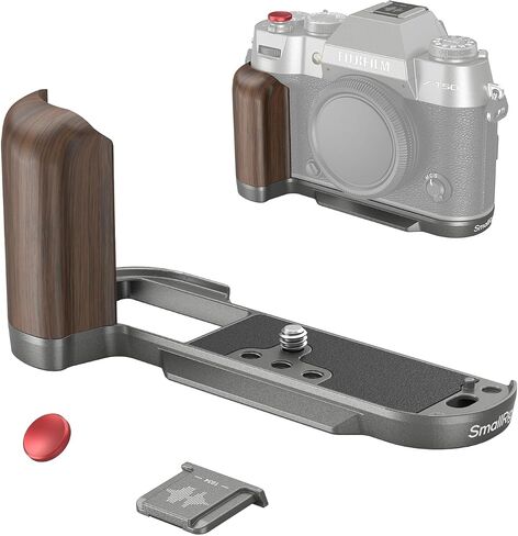 SMALLRIG X-T50 Handgrip, Wooden L-Shape Grip for FUJIFILM X-T50 Camera, Built-in Quick Release Plate for Arca, with Shutter Button and Hot Shoe Cover, Charcoal Silver - 4736 in Saudi Arabia