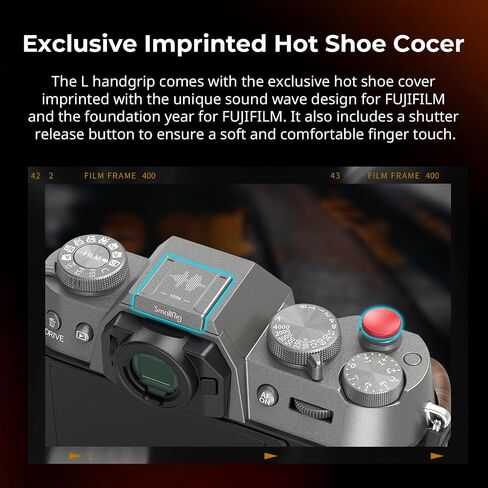 SMALLRIG X-T50 Handgrip, Wooden L-Shape Grip for FUJIFILM X-T50 Camera, Built-in Quick Release Plate for Arca, with Shutter Button and Hot Shoe Cover, Charcoal Silver - 4736 in Saudi Arabia