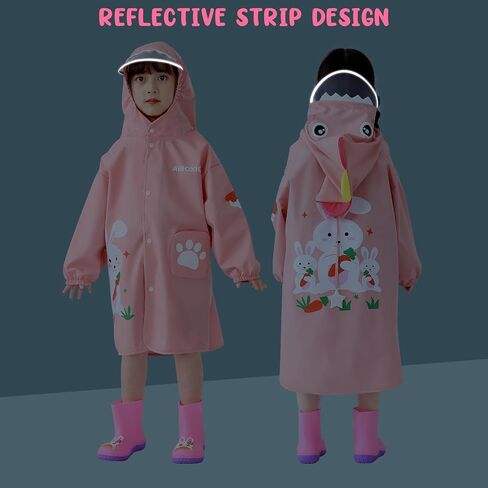 Trenovo Rain Poncho Kids, Waterproof Rain Coat with Hood, Lightweight Portable Toddler Rain Jacket for Children Boys Girls in Saudi Arabia