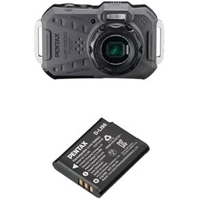كاميرا PENTAX WG-1000 رقمية مدمجة مقاومة للماء باللون الرمادي، مصممة للتصوير الفوتوغرافي غير الرسمي في الهواء الطلق وتحت الماء، مقاومة للماء حتى عمق 15 مترًا، لمدة تصل إلى ساعة واحدة من التشغيل المستمر