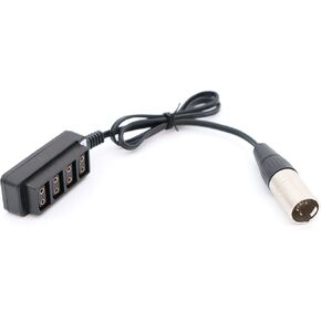 Male 4pin XLR to 4 Port Female D-Tap Power Tap Hub Adapter 1.8ft Cable for Photography Power
