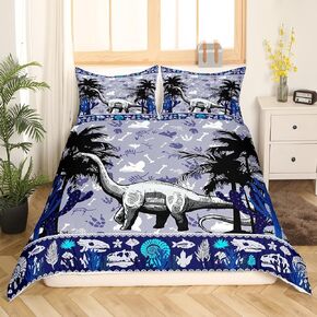 Dinosaur Cars Toddler Duvet Cover Full,Cartoon Equipment Trucks Watercolor Rainbow Super Soft Bedding Set,Jungle Kawaii Dinosaur Construction Vehicle Comforter Cover Bedding 3 Piece