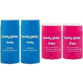 Body Glide Original Anti Chafing Stick Balm0.8oz: cream in stick form to prevent rubbing leading to chafing & raw skin. Use for arm, chest, butt, ball & thigh chafing