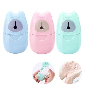 Portable Disposable Soap Sheets, Mini Portable Hand Washing Travel Hiking Washing Hand Bath Toiletry Paper Soap Sheets Bathing Soap (6 Boxes)