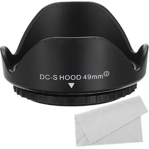 PATIKIL 49mm Camera Lens Hood, Reversible Flower Lens Hood Protector with Cloth for Anti-Reflection Blocks Excess Sunlight Enhance Photography for Nikon, for Fujifilm, for Pentax