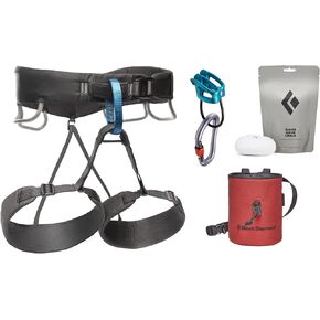 BLACK DIAMOND Mens Momentum Rock Climbing Harness - Complete Package
